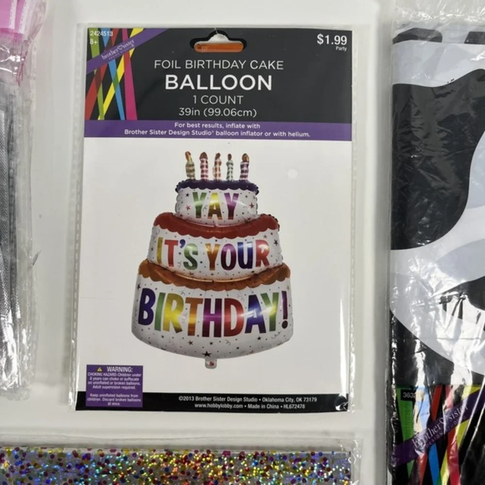 Sparkly Space Cowgirl Print Birthday Party Decorations‎ Kit Iridescent Set